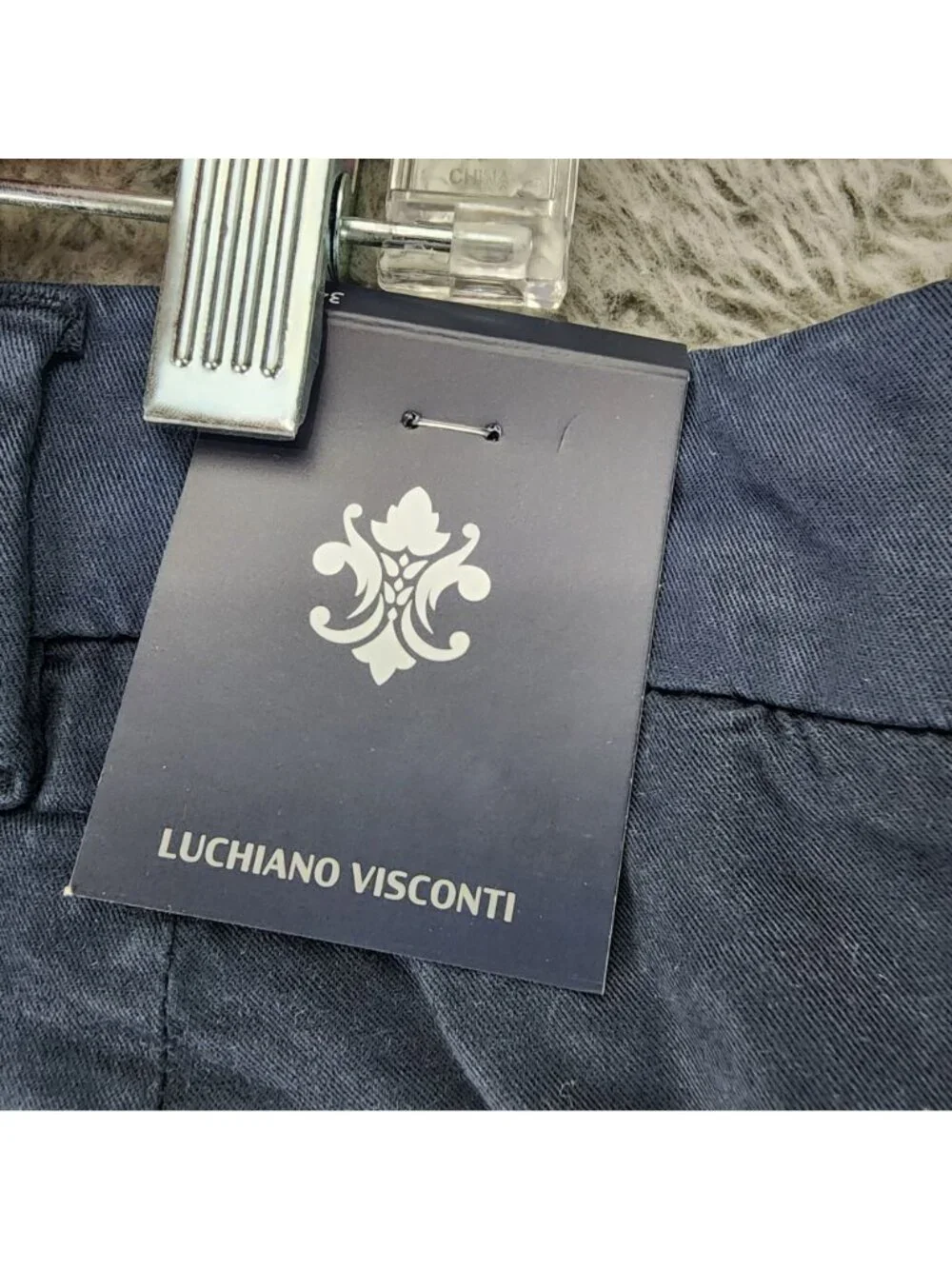 Luchiano Visconti Pants Mens 34x32 Blue Stretch Mid Rise Chino *NWT*